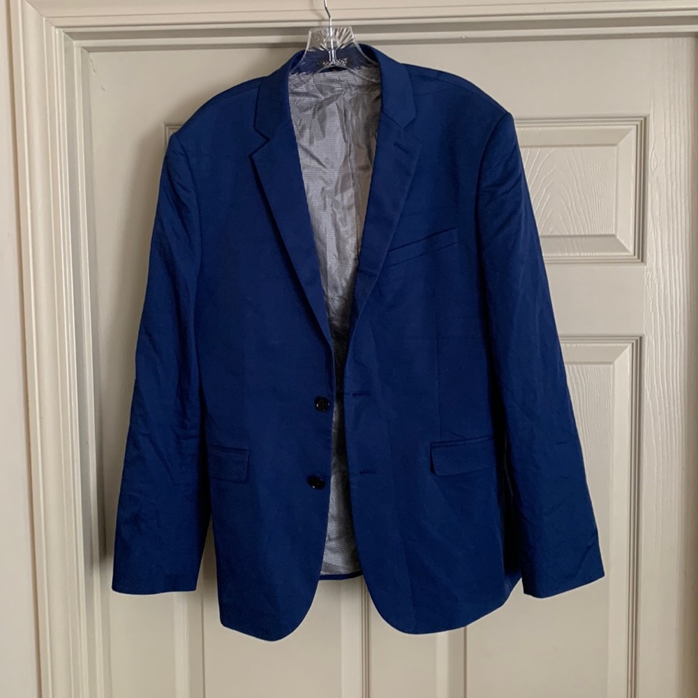 Express Extra Slim Blue Cotton-Blend Stretch Suit Set